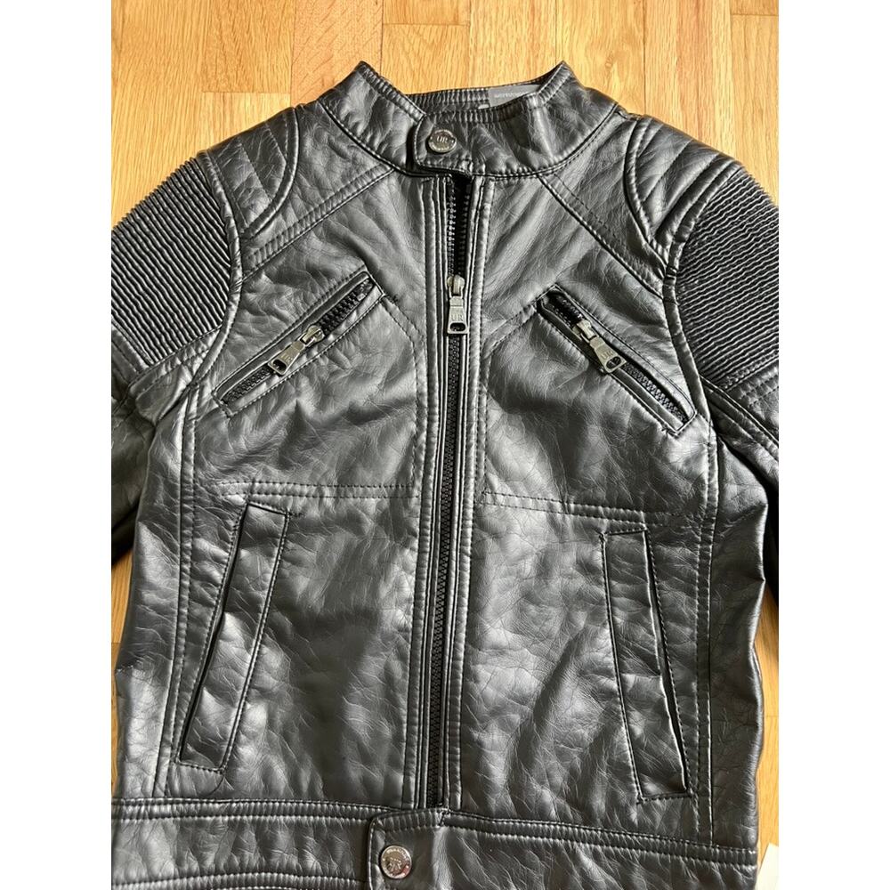 Urban Republic Kids Faux Leather Moto Biker Jacket Black Ribbed NEW (size 5/6) - Picture 10 of 10
